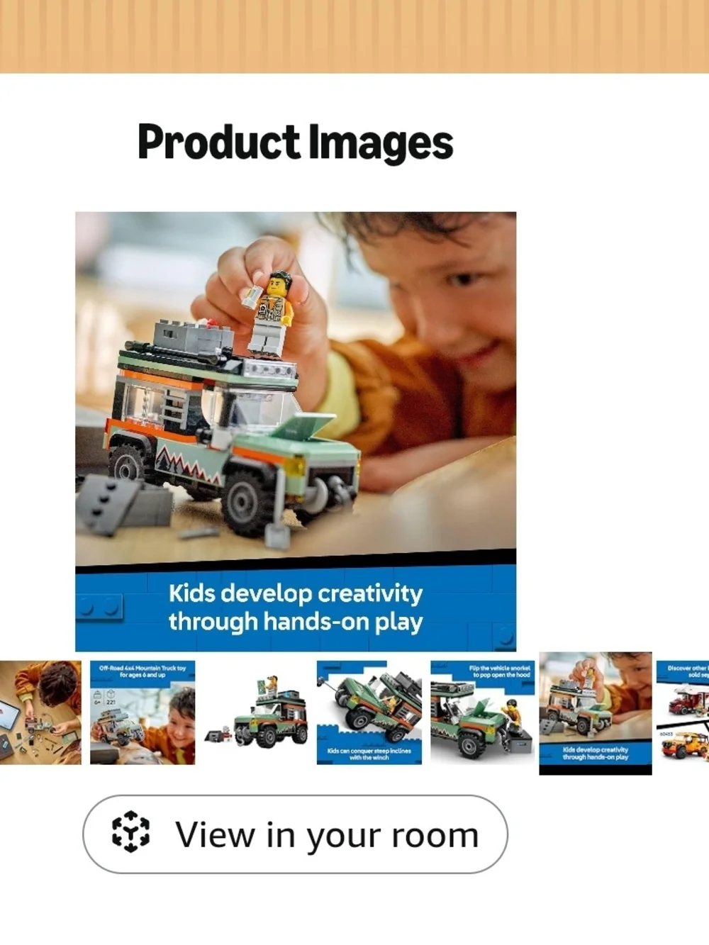 Lego City Green and Black Off-Road Mountain Truck Building Set